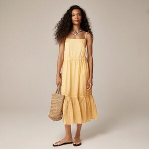New JCREW Size P S PS Petite Sorrento Dress Cotton Voile Banana Cream $198 CL066